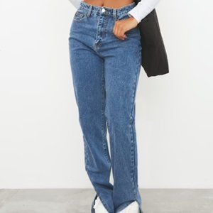 Pretty little thing Vintage Wash Split Hem Jeans NWT